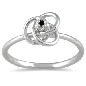  Black Diamond Swirl Promise Ring in 10K White Gold: SZUL 
