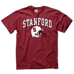  Stanford Cardinal Cardinal Football Helmet T Shirt: Sports 