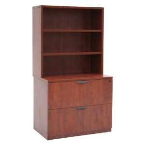   Regency Seating Lateral File with Open Hutch, Cherry