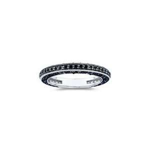   Cts Black Diamond Filigree Wedding Band in 14K White Gold 8.0: Jewelry