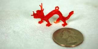 10 Lot Tiny Plastic RED DRAGON Animals Toy Craft Set  