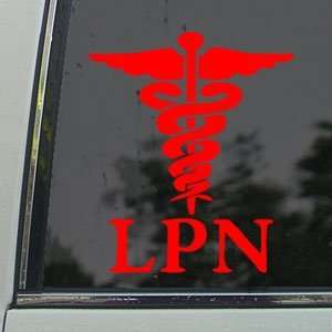  LPN Licensed Practical Nurse Red Decal Window Red Sticker 