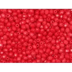  Fire Polished Bead 3mm Opaque Red (120pc Pack) Arts 