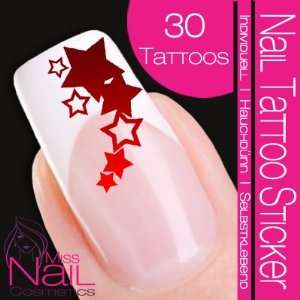    Nail Art Tattoo Sticker Star / Stars   red / dark red Beauty