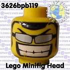 LEGO ~ Minifig Head with Silver Sunglasses, Big Grin Pattern 