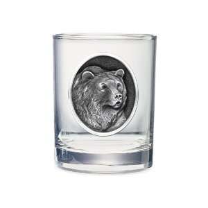 Grizzly Bear Double Old Fashioned Glass 14 oz:  Kitchen 