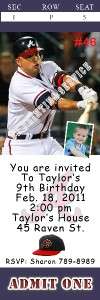 Birthday Invitations NY Yankees & Atlanta Braves Perszd  