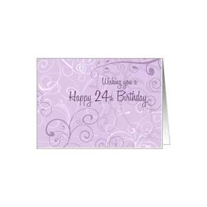  Happy 24th Birthday   Lavender Swirls Card: Toys & Games