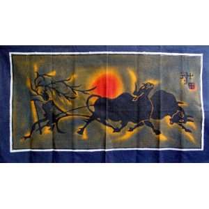  Ancient Chinese Batik Tapestry Wall Hanging Ox: Everything 