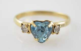 NEW DESIGNER Gold Tone Blue Heart Rhinestone Ring  