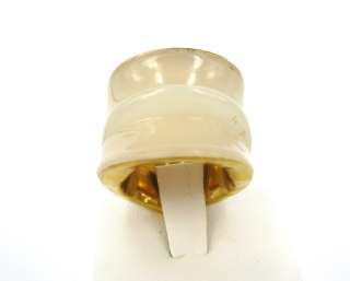 Unique Massive 22K to 24K Pure Solid Gold 23mm Agate Ring   Size 6.5 