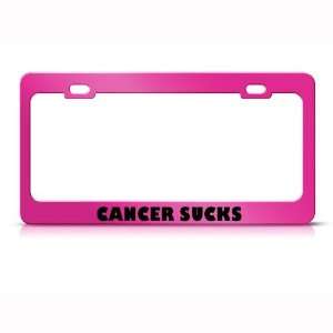  Cancer Sucks Metal license plate frame Tag Holder 