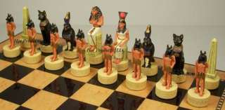 Egyptian egypt set of chess men pieces NEW  