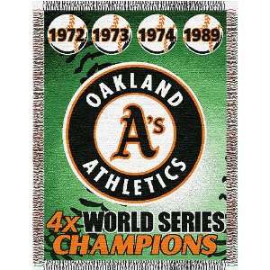 Oakland As MLB World Series Commemorative Woven Tapestry Throw (48x60 