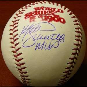 Signed Mike Schmidt Baseball   MVP Official 80 World Series:  