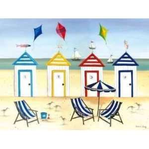 Beach Houses, Fine Art Canvas Transfer by Katharine Gracey 