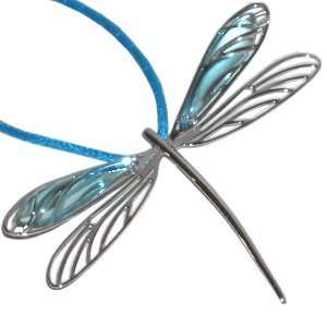  LALIQUE Blue Dragonfly Pendant: LALIQUE: Jewelry