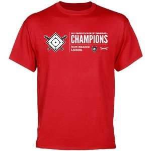 NCAA New Mexico Lobos 2011 Mountain West Baseball Tournament Champions T shirt   Red