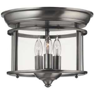  Hinkley Gentry Collection Pewter 11 Wide Ceiling Light 