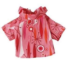 Designer Dog Shirt   Googie Planetary Pink   Sparkle Buttons   Made in 