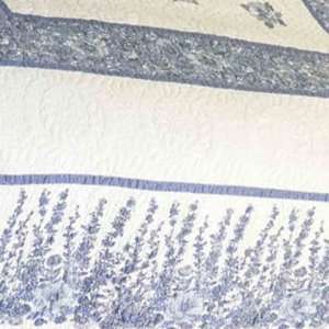 Donna Sharp Azure Field Embroidered Quilted Throw or Wallhanging