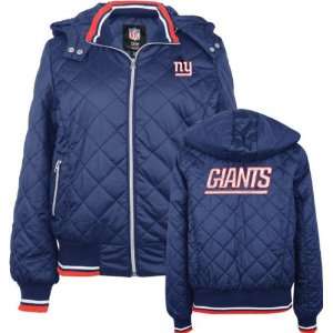  New York Giants  Womens  Diamond Quilted Full Zip Hooded 