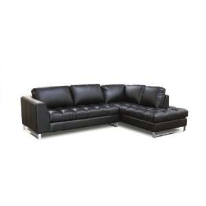   Valentino 2PC Black R/Chaise Sectional By Diamond Sofa