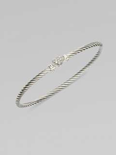 David Yurman   Diamond & Sterling Silver Cable Heart Petite Bracelet