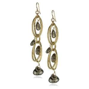  Devon Leigh Pyrite 24k Overlay Earrings Jewelry