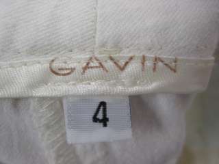 GAVIN White Twill Wide Leg Drawstring Pants Size 4  