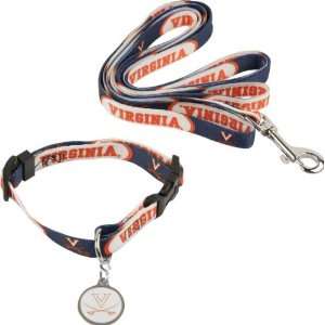 Virginia Cavaliers Dog Collar & Leash Set:  Sports 
