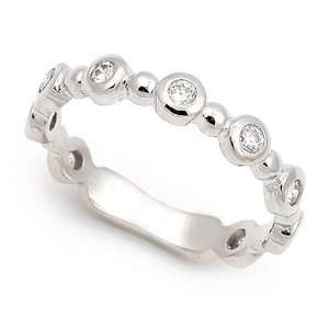  Platinum Bezel set Diamond Semi Eternity Band Ring (G H/SI 