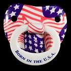   American Flag Patriotic Born in the USA Pacifier Orthodontic Pacifier