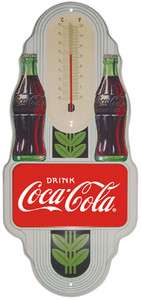 Metal Coca Cola Indoor Wall Thermometer Coke Bottles  