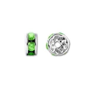  RDS 5mm Silver Plated Roundelle Peridot Arts, Crafts 