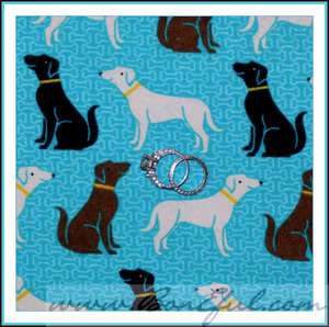 BOOAK Fabric Puppy Dog Flannel Cotton Lab Labrador Retriever B&W Brown 