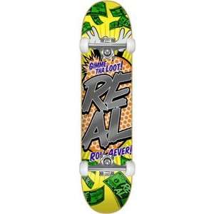  Real Gimme Tha Loot Complete Skateboard   7.75 Yellow W 
