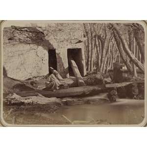 Central Asia,water mill,grindery,working,c1865