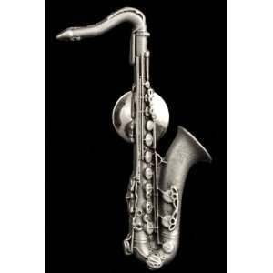  Tenor Sax Pin   Pewter Musical Instruments