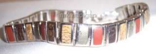   silver bronzite pyrite red jasper picture jasper bracelet packaged