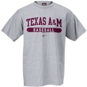  Nike Texas A&M Aggies Ash Baseball T shirt Sports 