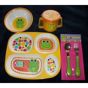  Colorful Frog Design Divided Plate/Frog bowl/Covered Cup 