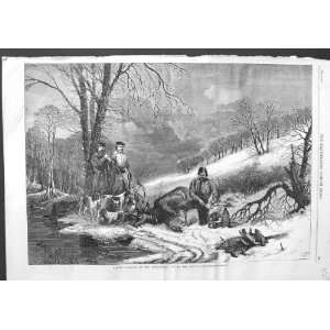  1863 CARIBOU HUNTING NEW BRUNSWICK CANADA HUNTERS