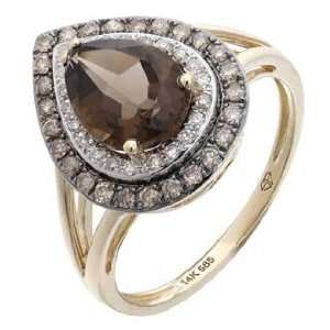  Smoky Topaz Diamond Ring Jewelry