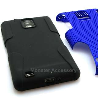 Blue Dual Flex Hard Case Gel Cover For Samsung Infuse 4G  