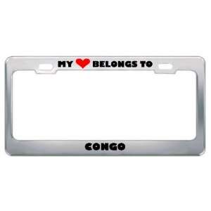  My Heart Belongs To Congo Country Flag Metal License Plate 