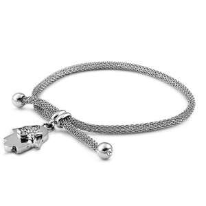  Ladies Stainless Steel Kabbalah Hamsa Charm Bracelet   One 
