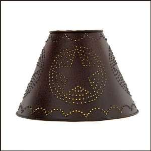  Size D Tin Clip On Lamp Shade Punched Star Design Red 