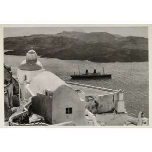  1937 Thera Santorini Greek Island Ship Photogravure 