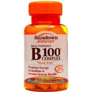  Sundown Naturals  Vitamin B 100, Yeast Free, 60 tablets 